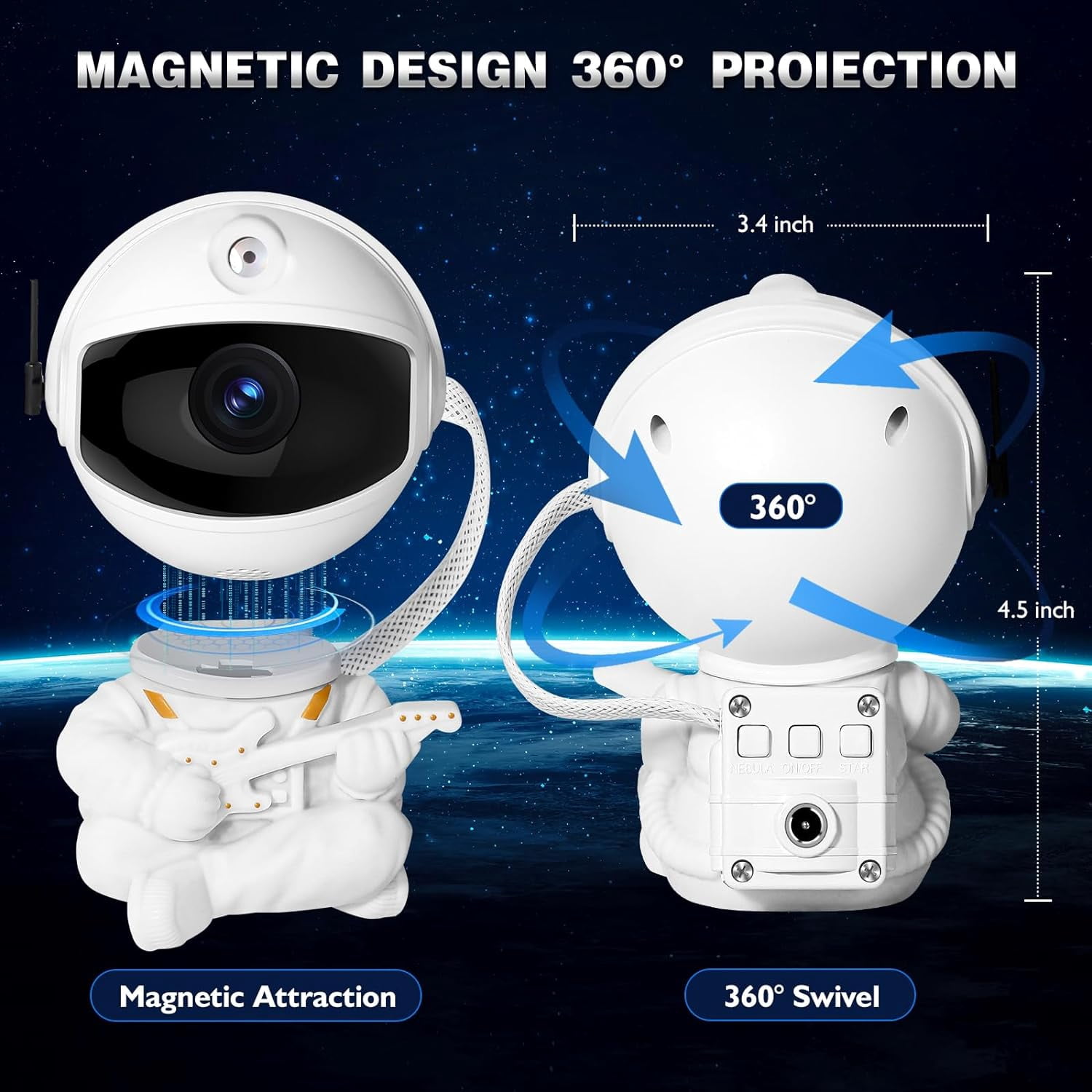 Astronaut Light Projector Galaxy Star Cute Cool Night Light for Kids,Space Buddy Projector Led  Dream Space Light  Night Lamp Suitable for Kids Room Ceiling Bedroom Decor