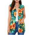 thumbnail image 2 of Chiccall Women's Floral Print Sleeveless Vest Cardigan Open Front V Neck Long Line Layering Waistcoat with Side Pockets, 2 of 8