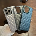 thumbnail image 4 of for iPhone 15 Pro Max Phone Case 6.7 inch, Aesthetic Luxury Checkered for Women Girls, Shockproof Soft TPU & Frosted Hard pc Gray, 4 of 10