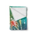 thumbnail image 2 of Dragonfly Soft Flannel Fleece Throw Blanket, Spring Theme Sketchy Digital Leaves Lilacs with Sunbeams Image, Cozy Plush for Indoor and Outdoor Use, 50" x 60", Fern Green Purple, by Ambesonne, 2 of 5