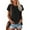 Black, variant on Womens Basic Blouses Crew Neck Solid Color Short Sleeve Loose Fit Tops 2025 Summer Trendy Casual T-Shirts