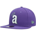 thumbnail image 3 of Men's New Era Purple California Angels Cooperstown Collection Lime Side Patch 59FIFTY Fitted Hat, 3 of 6