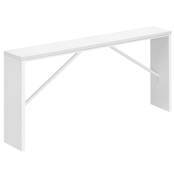 White Modern Console Table with X-Frame Metal Legs, 62.2 Long Narrow Sofa