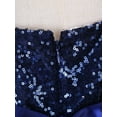 thumbnail image 4 of YONGHS Kids Girls Glitter Dress Evening Ball Party Gown 6-16 Navy Blue 16, 4 of 7