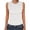 White, variant on Womens Ruffle Sleeve Tank Tops Round Neck Ribbed Shirts Casual Summer Fitted Solid Color Blouses