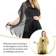 thumbnail image 4 of Minnieouse Bufanda brillante de lujo, chal para sombra de protección solar, hilo fino femenino, borla de encaje hueco largo, capas de boda, Ropa, zapatos y accesorios Miscelánea Amarillo, 4 of 6