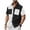 Black, variant on ZVNAΖH Men's S-3XL Color Block Casual Striped Short Sleeve Collared Button Down Shirt with Dual Pockets