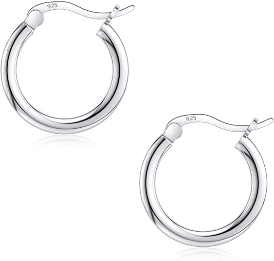 Savlano Round Hoop Earrings, Sterling Silver, 10mm-25mm