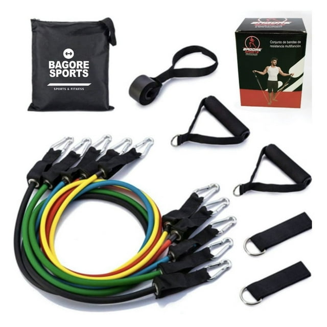 SET DE LIGAS DE RESISTENCIA PARA EJERCICIO 11 PZS BAGORE BAGORE SPORTS BAGORE SPORTS