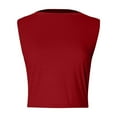 thumbnail image 4 of Summer Tops For Women Sevevn Womens Fashion Round Neck Sleeveless T-Shirts Tee Summer Solid Blouse, 4 of 4