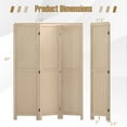 thumbnail image 3 of Gymax 3 Panel Folding Room Divider 67''Rubber Wood Privacy Screen for Room Separation, 3 of 10
