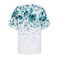 thumbnail image 5 of Wycnly Womens Blouses and Tops Dressy Plus Size Button up Lightweight Comfy Cold Shoulder Tshirts Summer Floral Print V-Neck Short Sleeve Cute Tees Tops Green XXL, 5 of 5