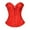 Red, variant on Hpapadks Corset Belts for Women Ruffles Lace Up Overbust Bustier with Bow Tie Front Adjustable Ruched Corset Belt Halloween Red
