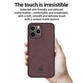 thumbnail image 3 of Nalacover Case for iPhone 12 Pro Max,Slim Luxury Premium PU Leather Non-Slip Grip Shockproof Bumper Anti-Scratch [ with Tempered Glass Screen Protector ] Cases For iPhone 12 Pro Max, Wine Red, 3 of 8