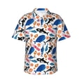 thumbnail image 2 of Xecao Cute Sea Animals print Hawaiian shirt - a stylish short-sleeve button-down for men, perfect for casual beach and tropical outings., 2 of 9