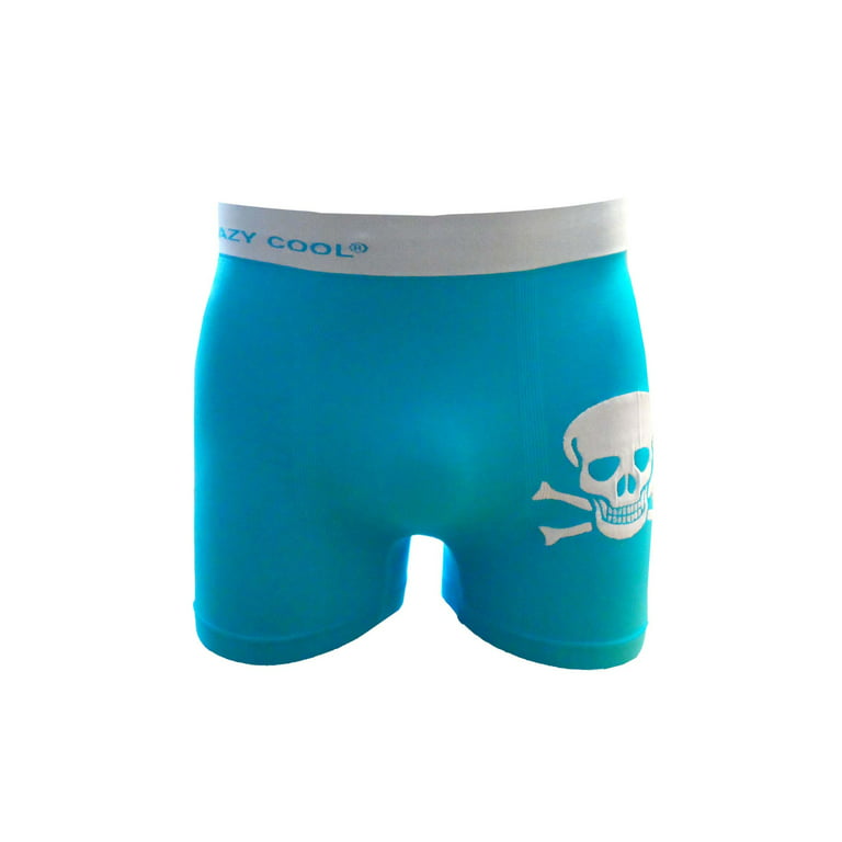 Crazy Cool Men's Seamless Boxer Briefs Underwear 6-Pack Set (Skull)