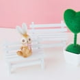 thumbnail image 3 of HAMPPLIES Hollow Design Miniature Micro Garden Bench Wooden White 1Set for Home Decorating, 3 of 8