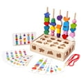 thumbnail image 2 of WSBDENLK Black Friday Wooden Beads Sequencing Toy Set 3 In 1 Wooden Color Shape Sorters Toys Lacing Beads Matching Stacking Box Game Preschool Learning Toys for Kids Toys for Child Fall Saving, 2 of 6