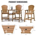 thumbnail image 4 of Tall Adirondack Chairs Set of 2，HDPE Outdoor Adirondack Barstools with Double Connecting Tray Patio Stools Weather Resistant for Outdoor Deck Lawn Pool Backyard, Teak, 4 of 7