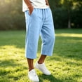 thumbnail image 2 of WDDDD Men‘s Baggy Sweat Shorts 3/4 Length Below Knee Drawstring Casual Y2K Athletic Pants Sky Blue XL, 2 of 6