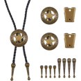 thumbnail image 2 of 12Pcs 4Styles DIY Bolo Tie Jewelry Making Finding Kit Including Iron Bolo Tie Slide Clasp Zinc Alloy Slide Clasp Cord Ends for Bolo Tie Making Antique Bronze, 2 of 9