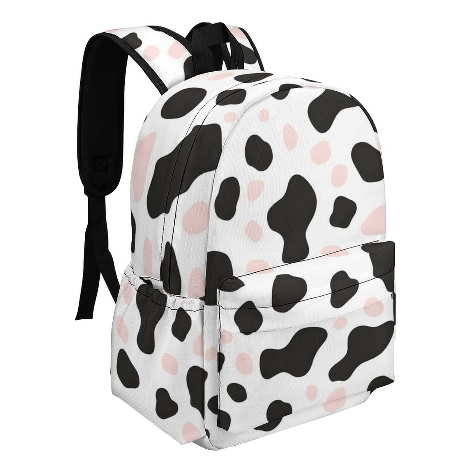 Large Capacity Half Print Backpack 11.8×16.5×5.9in Multifunctional Zipper Design Convenient Switch Simple Cow-print Pattern1_3
