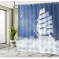 thumbnail image 5 of Ambesonne Abstract Art Shower Curtain, Clouds Ship in Sky, 69"Wx70"L, Blue White, 5 of 5