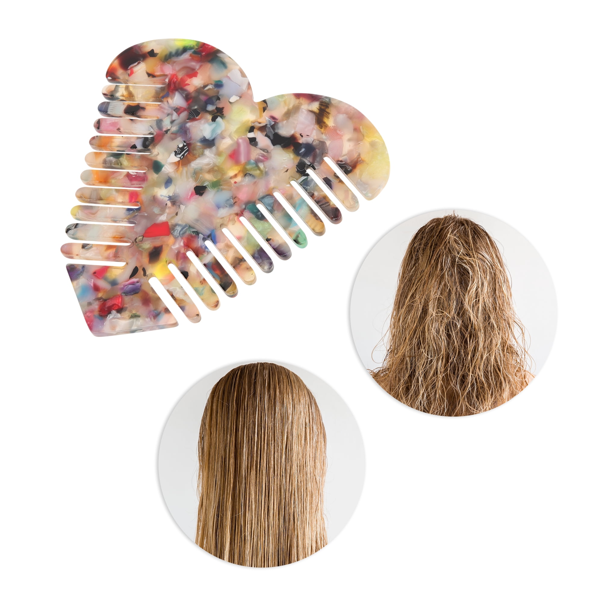 Unique Bargains 1 Pc Heart Shaped Hair Comb for Effortless Hair Care Styling Multicolor