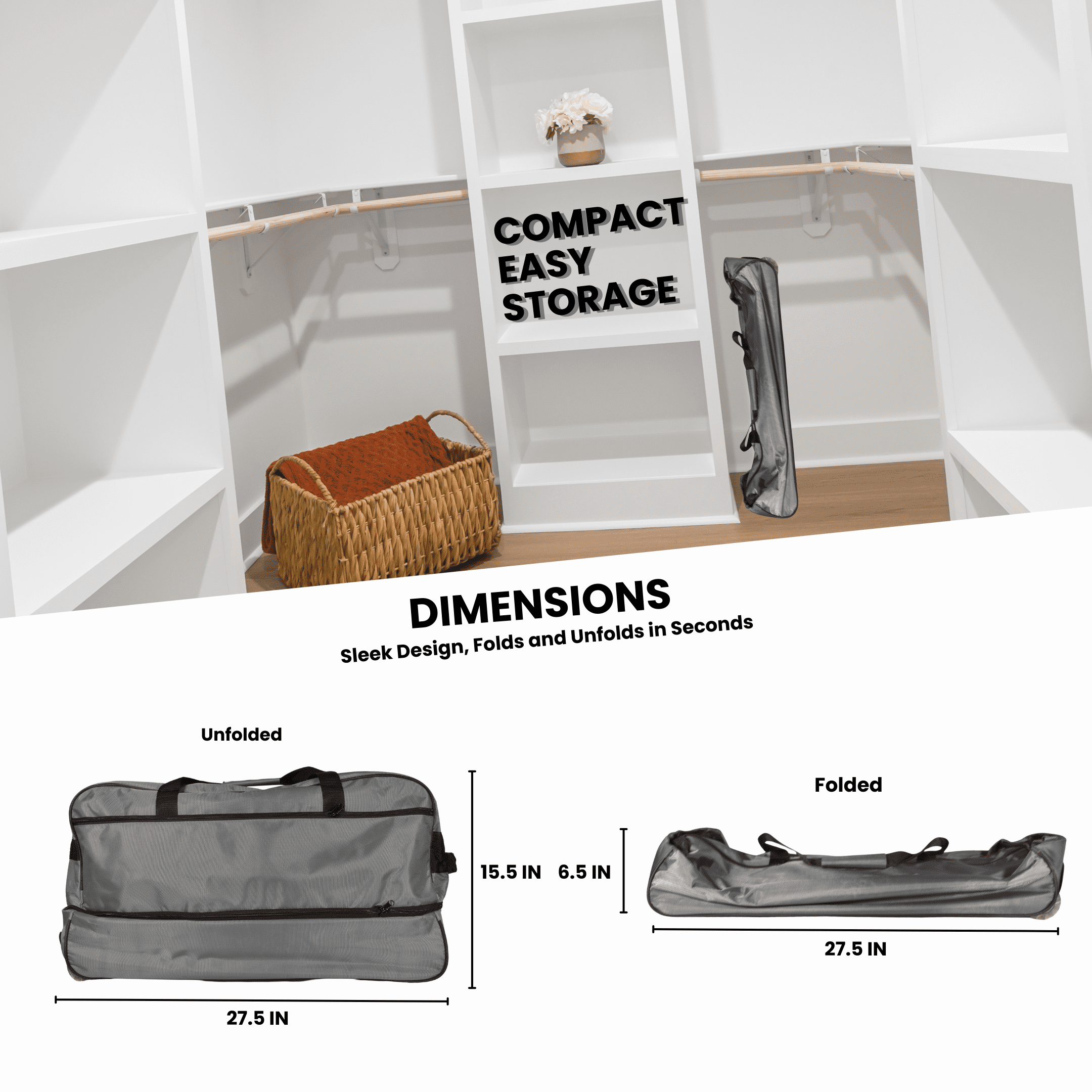 Duffle Bag 140 L Capacity, Wheeled, 3 Carry Handles, Expandable, Foldable, Pockets for Travel Overnighter Weekender Moving