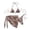 Brown |#12, variant on Women's 3 Piece Floral Halter Triangle Bikini Set Tie Back Swimsuit with Cover Up Skirt Summer Vacation Outfits (Purple,S)