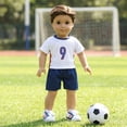 thumbnail image 1 of Tenue de Soccer pour Poupée de 18 Pouces Décontractée, Ensemble de Maillot de Sport Uniforme de Soccer Vêtements pour Poupée de Mode de 18 Pouces Jeu de Rôle Ensemble de Simulation, Accessoires Tissu Respirant Taille Élastique, 1 of 6