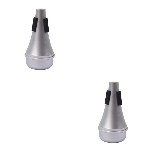 sweethay Silenciador de saxofón, suministros para saxofón, tapón de goma, accesorio de práctica, trompeta muda, parte recta reemplazada, Plata 2Conjunto