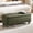 Green, variant on Alpinel 41" Faux Leather Storage Ottoman, Stitch Tufted Rectangle Upholstered End of Bed Storage Bench, Entryway Large Couch Ottoman with Wooden Legs,Red