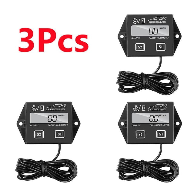 Newest Digital Engine Tach Hour Meter Tachometer Gauge Inductive Display For Motorcycle Motor Marine Chainsaw Pit Bike Boat