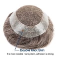 thumbnail image 4 of Human Hair Toupee for Men, Breathable Swiss Lace with Thin Skin Around Mens Toupee 6" Indian Hair Replacement System 130% Density, 4 of 7