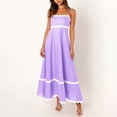 thumbnail image 4 of WTXUE Robes Maxi en Liquidation, Robe Nuisette Sans Manches Élégante à Encolure Carrée, Femmes 2024 Été Encolure Dégagée à Étages Fluide Longue Unie Vestidos Casuales Para Mujer Verano Maxi Women, Violet+TG(US:14-16), 4 of 9