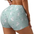 thumbnail image 2 of Sigee Playing Rabbit Print Women's High Waist Workout Shorts - Squat Proof, Tummy Control, Yoga and Gym Activewear-X-Large, 2 of 9