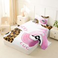 thumbnail image 2 of Castle Fairy Vintage Billiards Twin Sheets 3pcs, Leopard Print Billiards Bedding, Pink Brown Black,1 Fitted Sheet, 1 Flat Sheet and 1 Pillowcase, 2 of 6