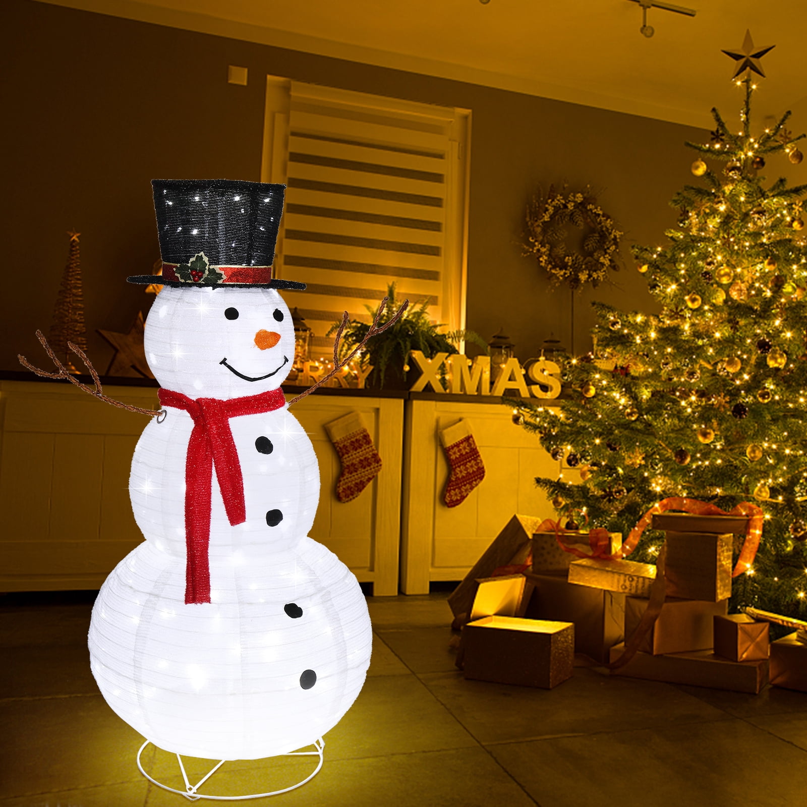 Snowman Snow Fleece Garden Snowman Decoration, 60*60*120cm 30.00V 3.60W White
