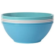 Fresco 10-inch Plastic Mixing and Serving Bowls  set of 6 in 3 coastal colors