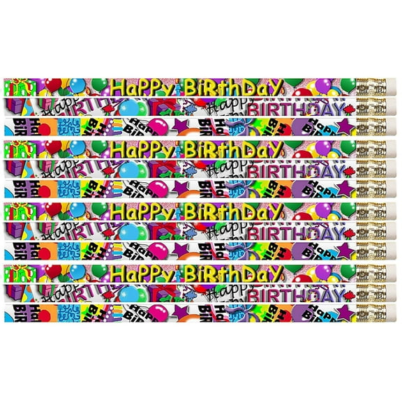 D1355 Birthday Supreme - 36 Qty Package - Happy Birthday Pencils - Express Pencils