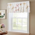 thumbnail image 6 of 2 Pack Pink Beige Flowers Valance for Window Spring Floral Kitchen Valance Rod Pocket Short Curtain Topper Decorative Window Treatment for Living Room Bedroom 42"x18", 6 of 8