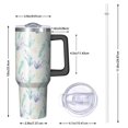 thumbnail image 2 of Floral 40oz Tumbler– Stainless Steel Insulated Tumbler with Handle and Straw, Large Capacity Travel Cup for Hot & Cold Drinks,Thanksgiving,Christmas, Spring,Flower, 2 of 6