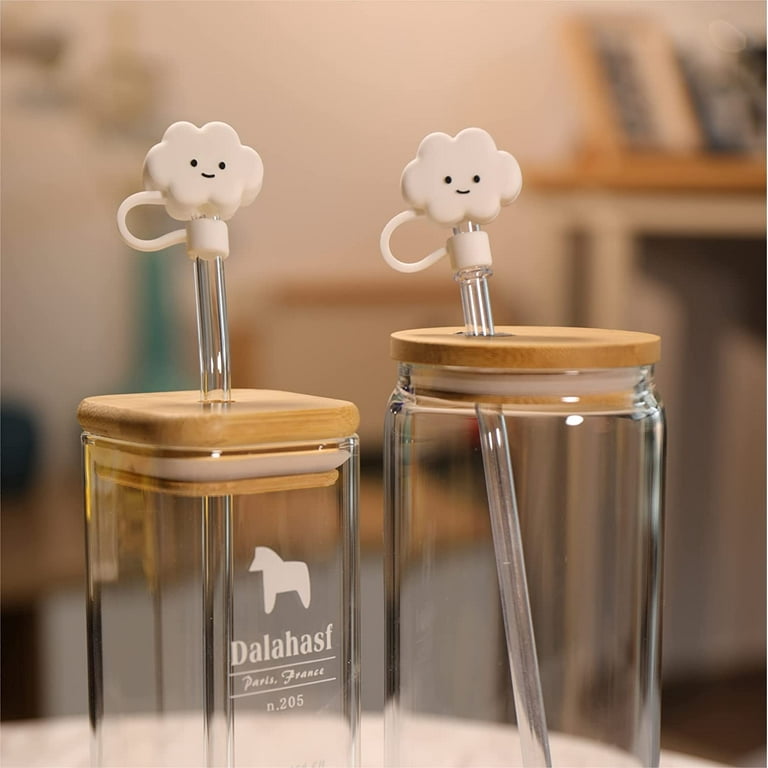 1pc silicone straw cover, cute cloud design kitchen drinking straw cover