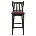 thumbnail image 6 of Emma + Oliver Black Metal Vertical Back Barstool, Burgundy Vinyl Seat, 6 of 7
