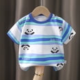 thumbnail image 2 of CAICJ98 Infant Toddler Baby Girl Boy Shirts 6 12 18 24 Months 2T 3T 4T 5T Unisex Short Sleeve Graphic Cute Animals Cartoon Print Comfort Crewneck T-Shirts (Blue,6-8 Months), 2 of 7