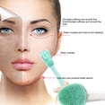thumbnail image 4 of Minnieouse Cepillo limpiador facial de silicona portátil, masaje facial de pelo suave de doble cara Pinceles de maquillaje y herramientas Verde blanco Forma de cuchillo de 2 cabezas, 4 of 6