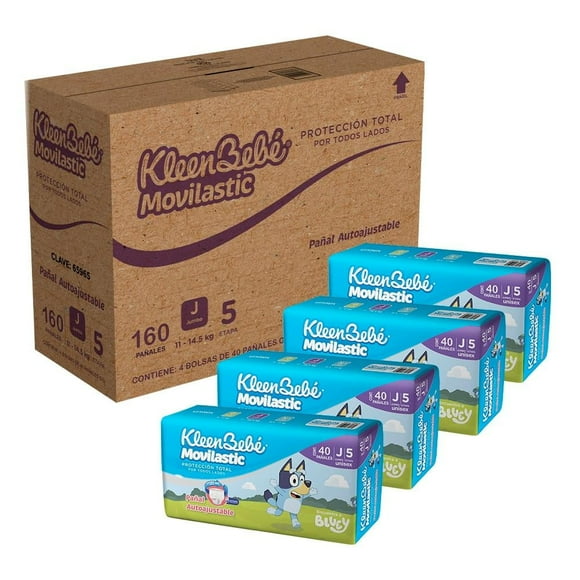 Pañales Kleenbebe Movilastic Etapa Jumbo unisex  160 piezas de Bluey