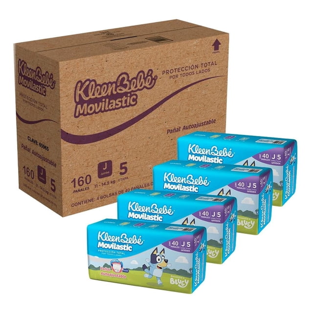Pañales Kleenbebe Movilastic Etapa Jumbo unisex 160 piezas de Bluey