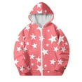 thumbnail image 3 of Avtoify Girls Hoodies Casual, Girls Fall Jacket Lightweight Leisure, Children's Boys and Girls Fashion Solid Color Printed Long Sleeve Pocket Zip Hooded Jacket, 3 of 6